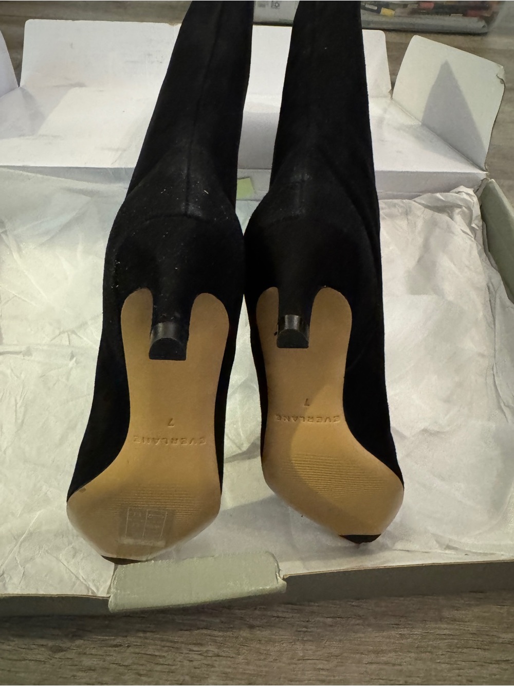 Everlane Studio Knee-High Boots in Black Suede - Picture 4 of 8
